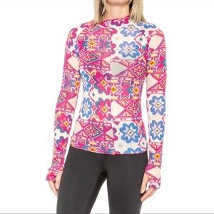 Free People Movement High Jump Long Sleeve Shirt XS Women’s Fairisle Magenta
